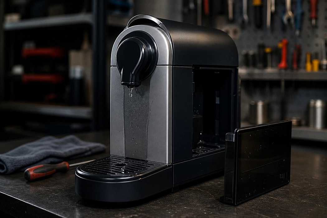 Почему течёт вода с кофемашины DeLonghi: причины и что делать
